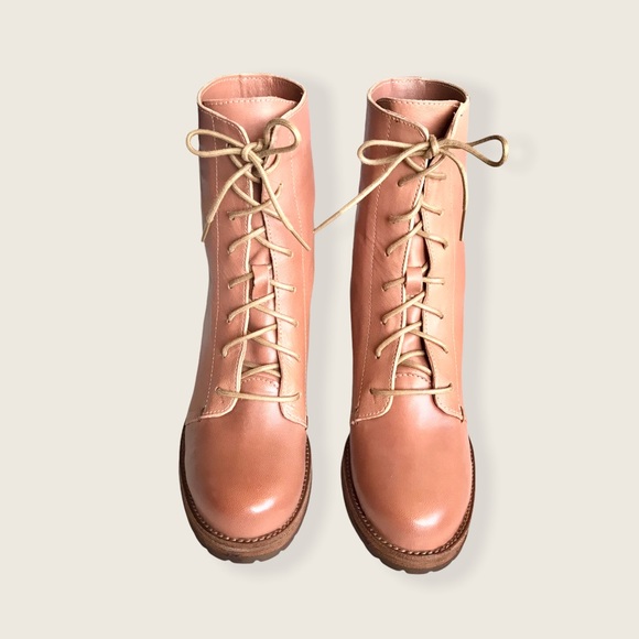 Frye Karen Rose Leather Combat LaceUp Ankle Boots - Picture 9 of 16